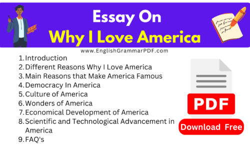 Essay On Why I Love America? -1400 Words (Download PDF)