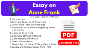 Essay on Anne Frank