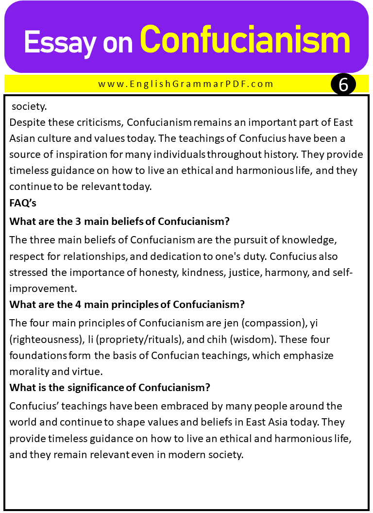 Essay on Confucianism 6