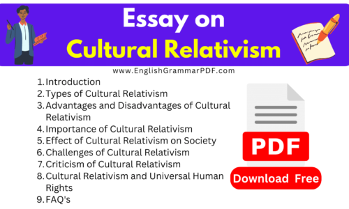 1150 Words Essay On Cultural Relativism -Download Free