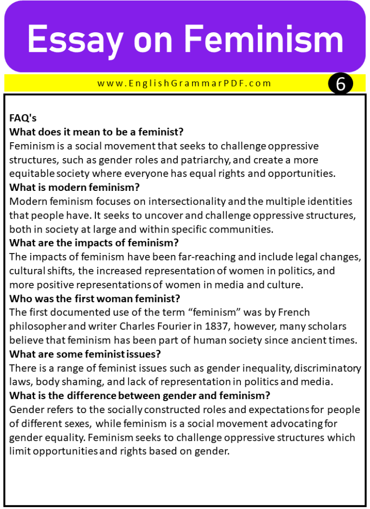 essay on feminism importance
