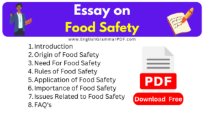 Essay on Food Safety