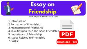 Essay on Friendship