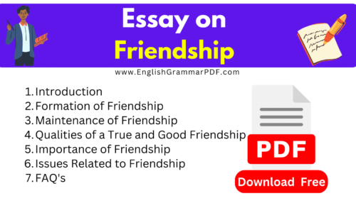 1060 Words Essay On Friendship -Download Free English Essays