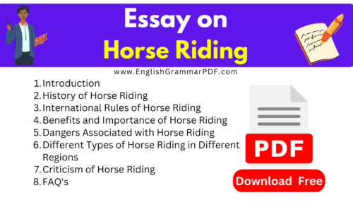 1100 Words Essay On Horse Riding -Free English Essays