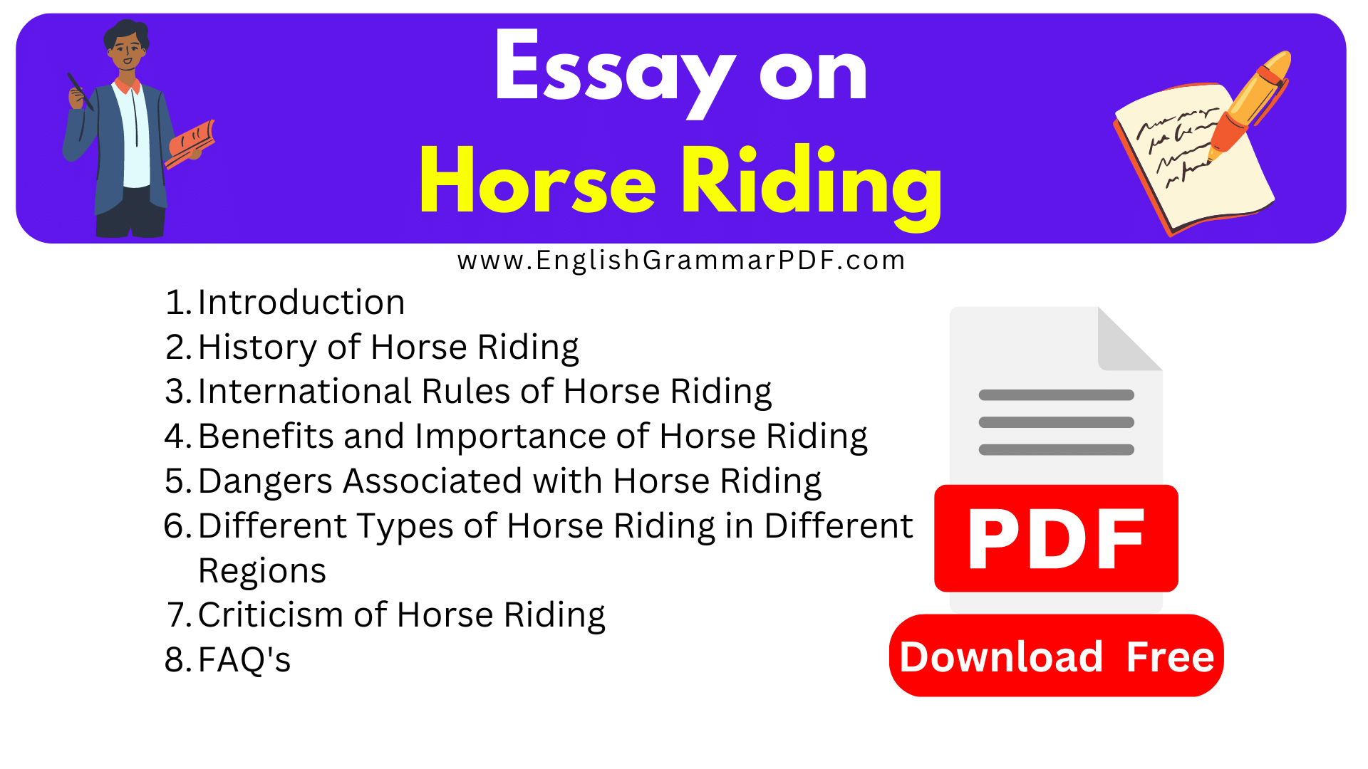 essay on horse race in english