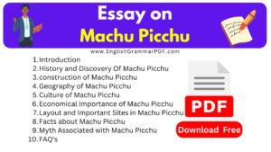 Essay on Machu Picchu