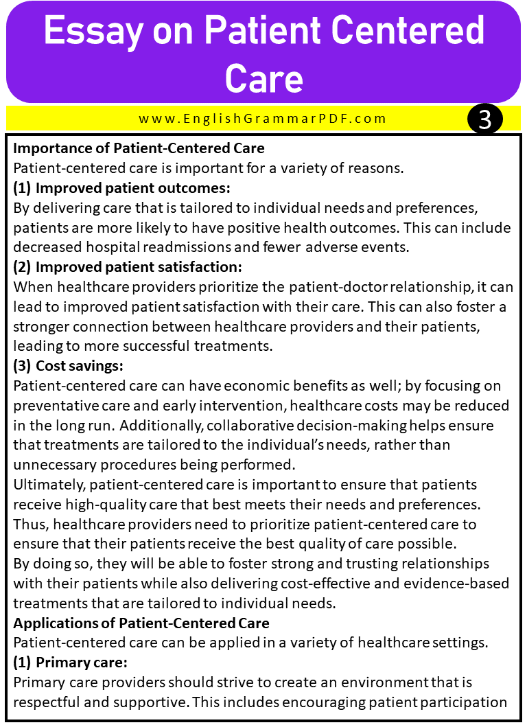 Essay on Patient Centered Care 3