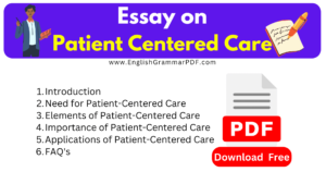 Essay on Patient Centered Care