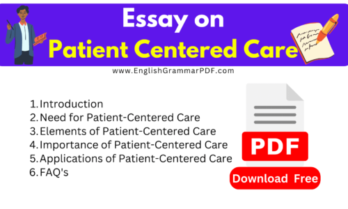 1100 Words Essay On Patient Centered Care -Free English Essays