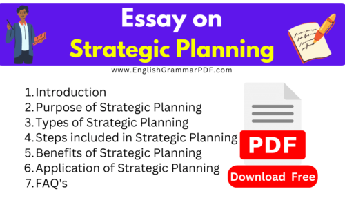 1100 Words Free Essay On Strategic Planning -Download Pdf