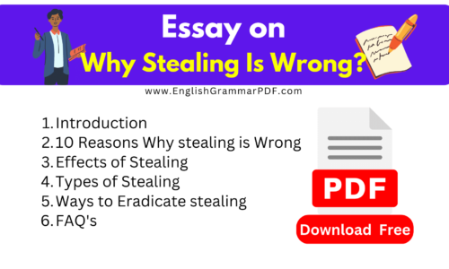 Essay On “Why Stealing Is Wrong?” (Free Download)