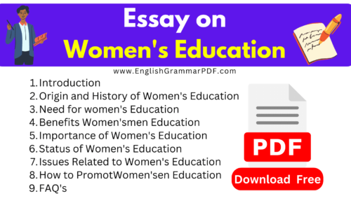 1100 Words Essay On Women’s Education -Download Pdf