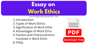 Essay on Work Ethics