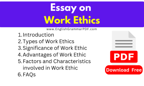 1000 Words Free Essay On Work Ethics -Download PDF