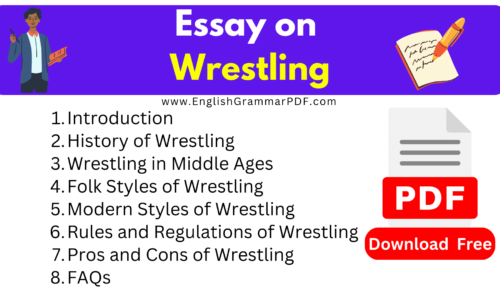 1000 Words Free Essay On Wrestling -Download PDF