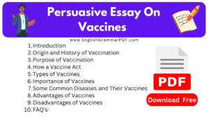 Persuasive Essay On Vaccines