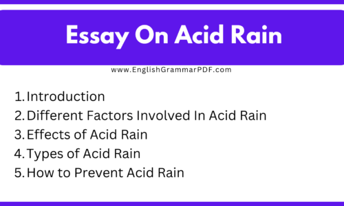 350 Words Essay On Acid Rain (Free English Essay)