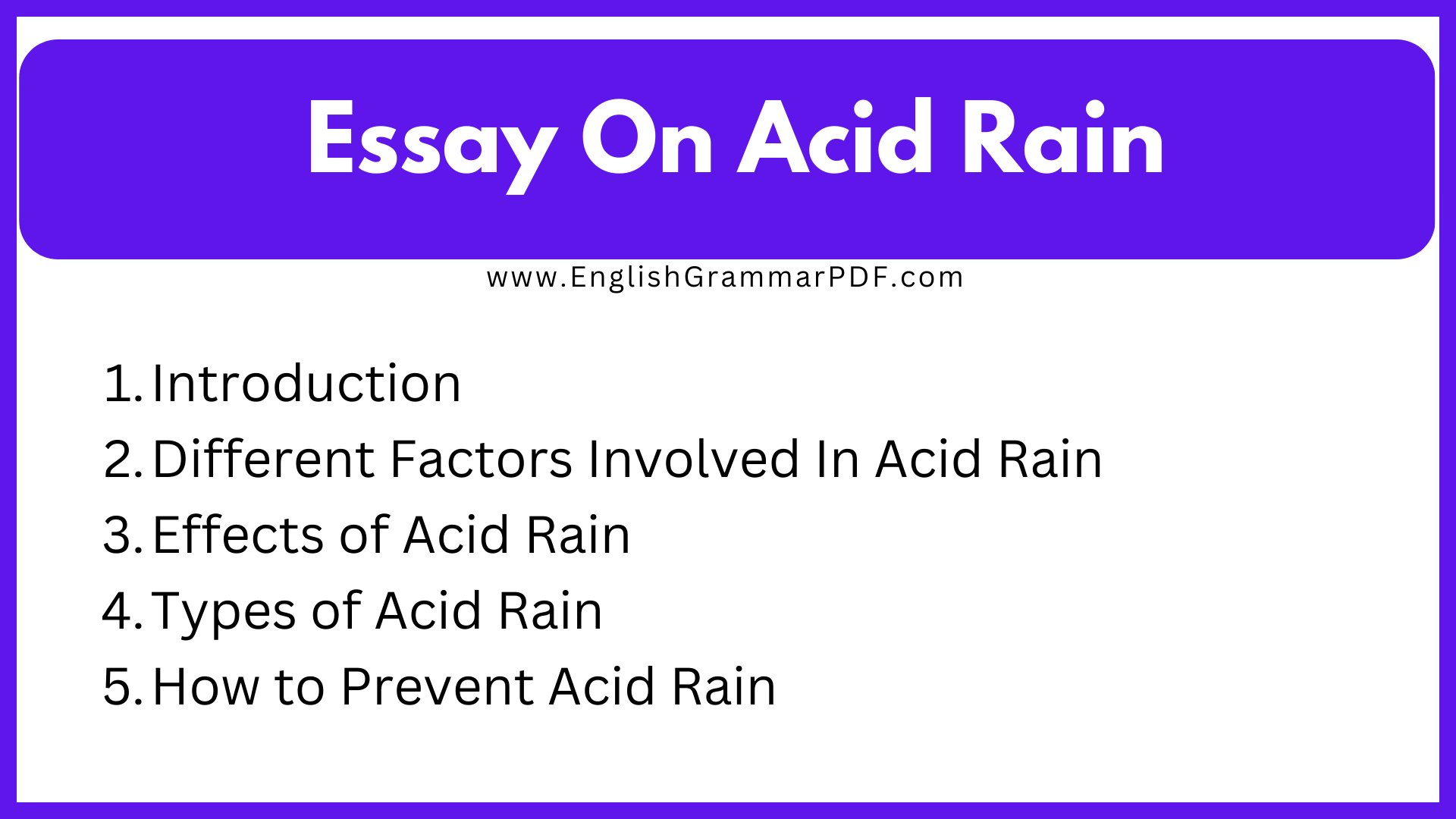 Essay On Acid Rain