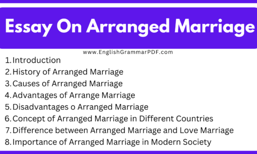 500 Words Essay On Arranged Marriage Free English Essays