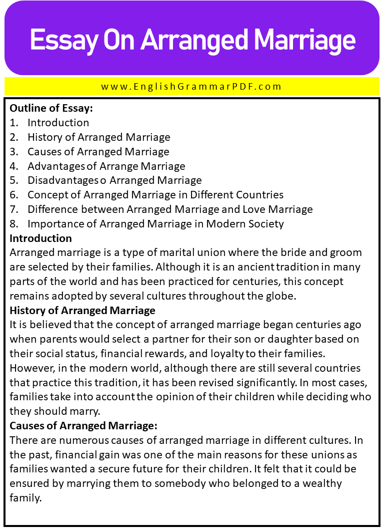 Essay On Arranged Marriage Picture 1