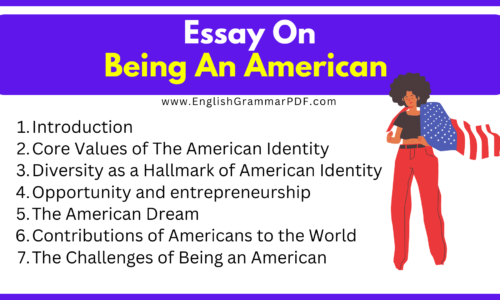 Essay On Being An American -Free English Essays