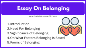 Essay On Belonging