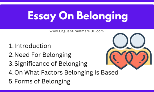 268 Words Essay On Belonging (Free English Essay)