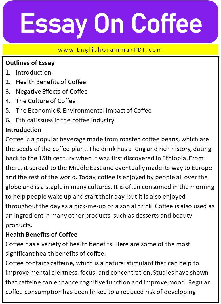 Essay On Coffee 1