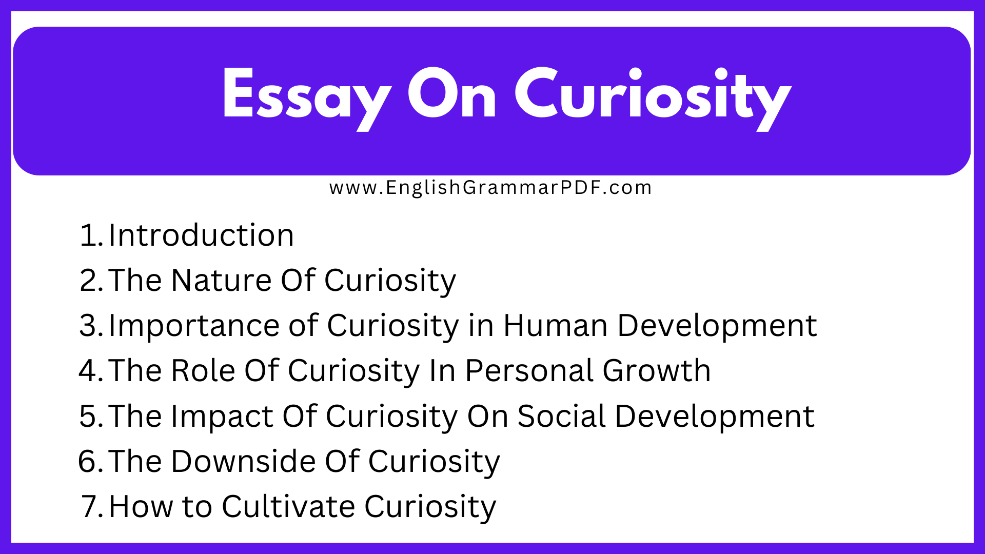 Essay On Curiosity