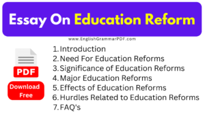 Essay On Education Reform