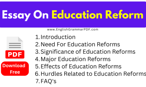 Essay On Education Reform |Download Free (1000 Words)