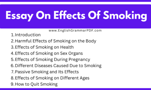 900 Words Essay On Effects Of Smoking (Free English Essay)