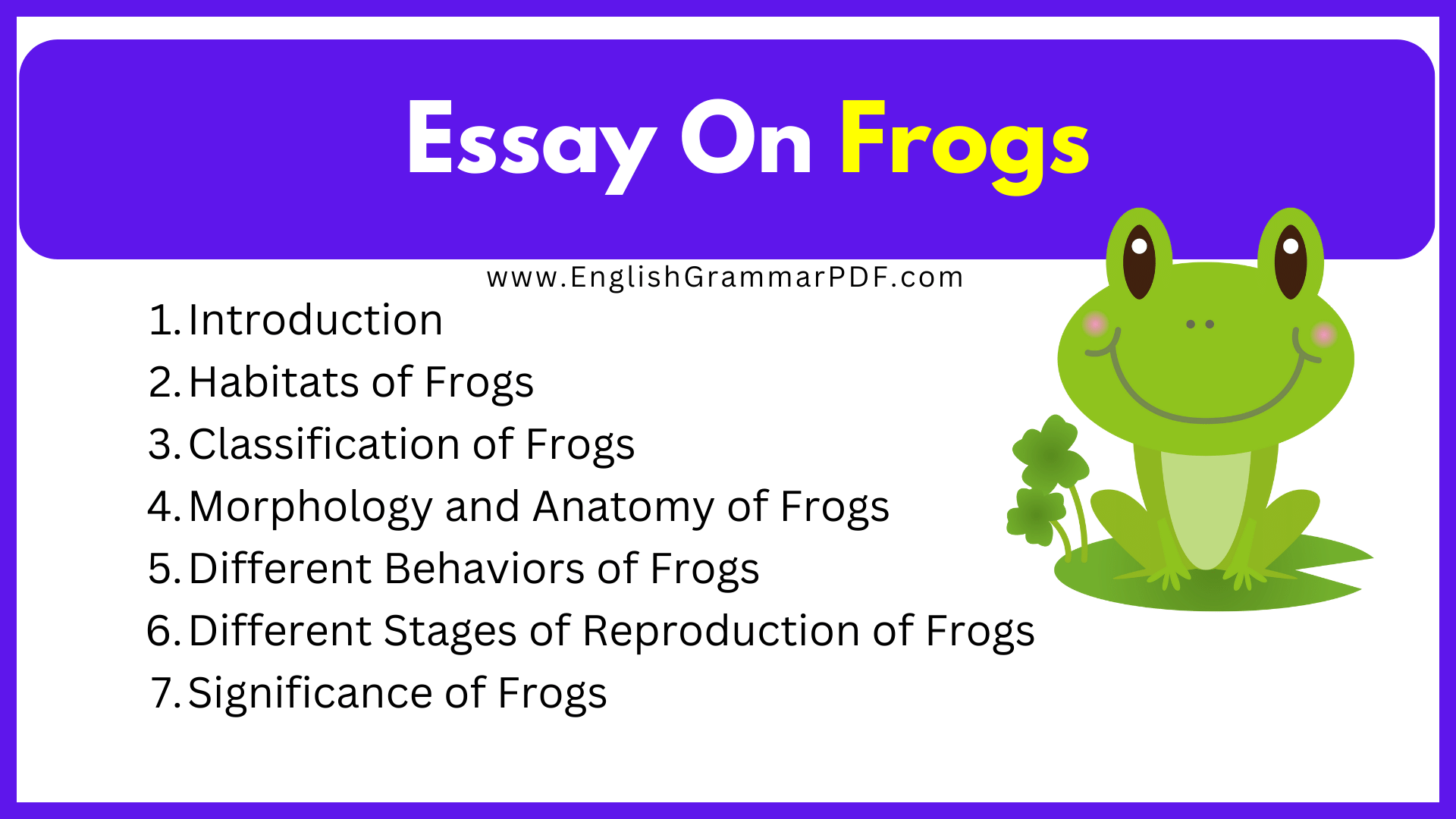 Essay On Frogs