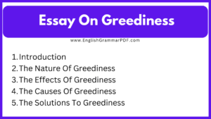 Essay On Greediness