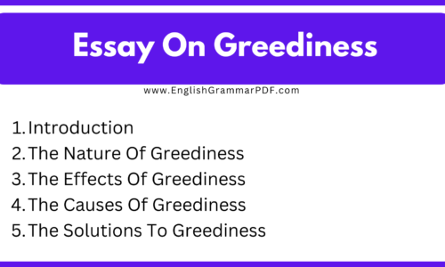 700 Words Essay On Greediness (Free Essay)