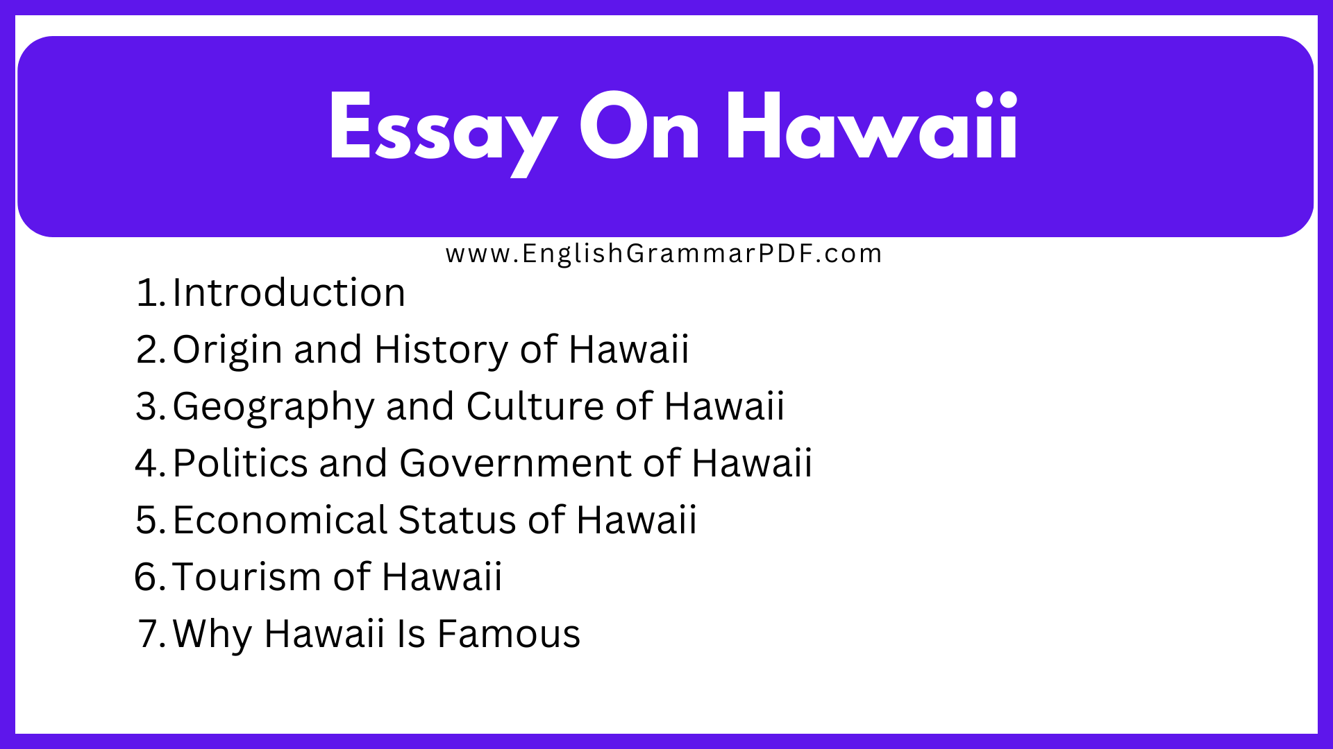 Essay On Hawaii