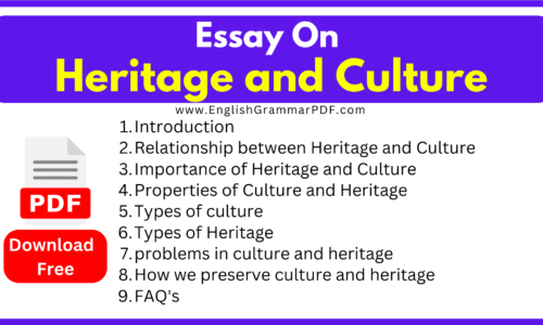 Essay on Heritage and Culture -Download Free (1000+ Words)