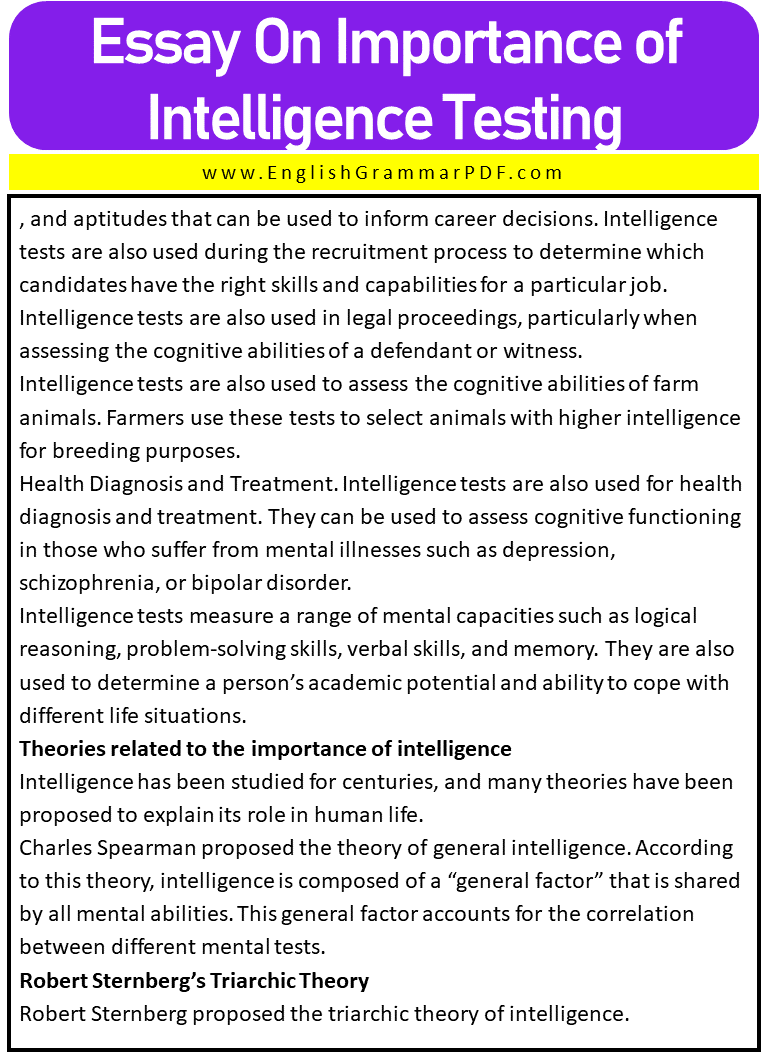 Essay On Importance of Intelligence Testing 2