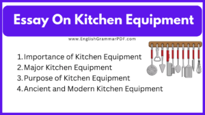 Essay On Kitchen Equipment