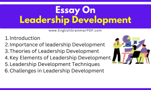 Essay On Leadership Development -(Free English Essays)