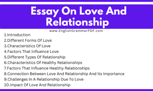 1000 Words Essay On Love And Relationship (Free English Essay)