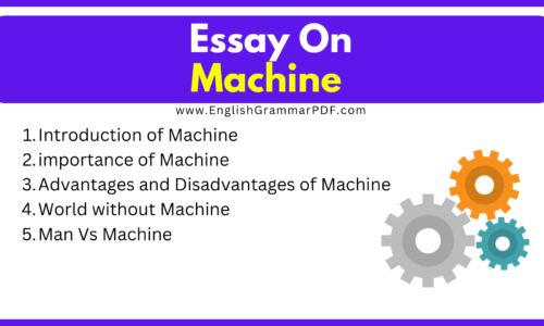 Essay On Machine (Free English Essays)