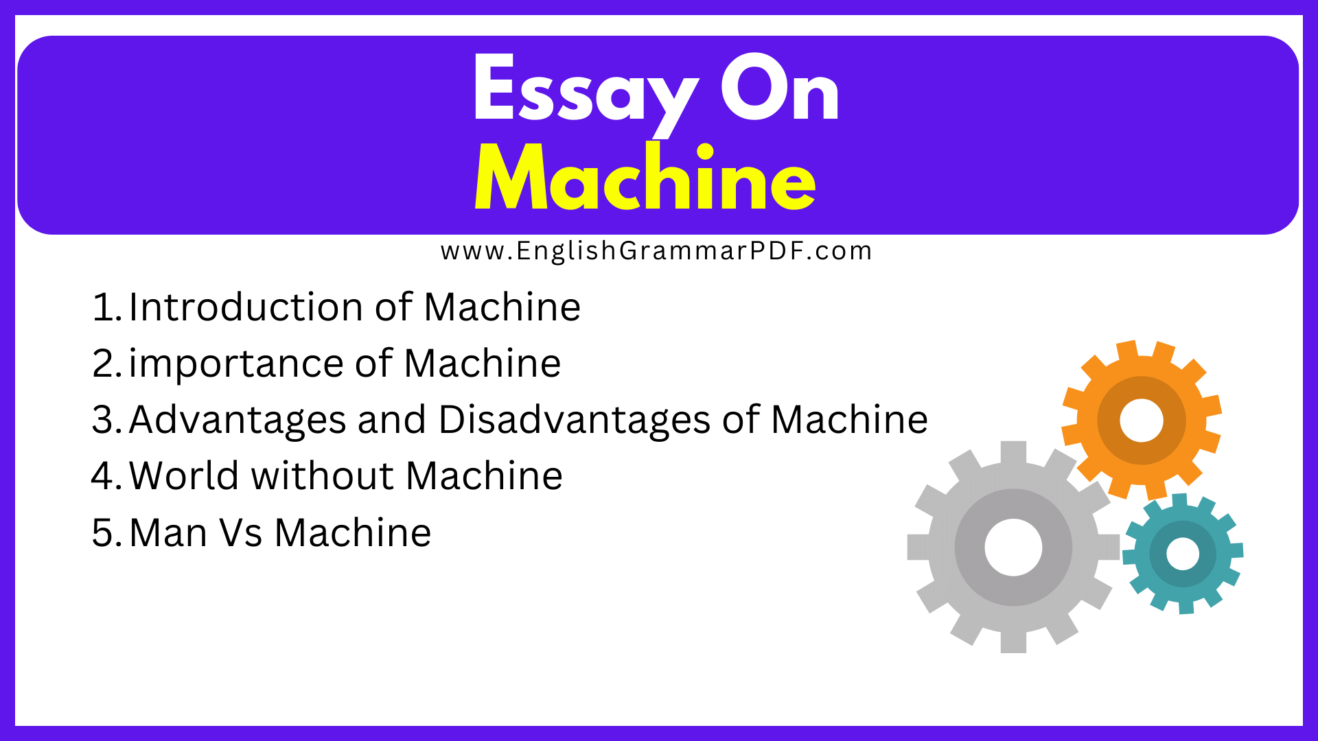 Essay On Machine
