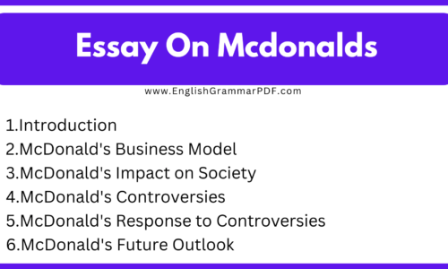 800 Words Essay On McDonald’s (Free English Essay)