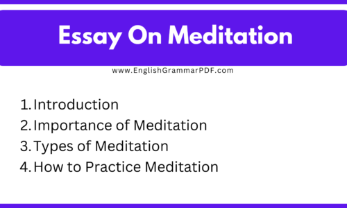 600 Words Short Essay On Meditation (Free English Essay)