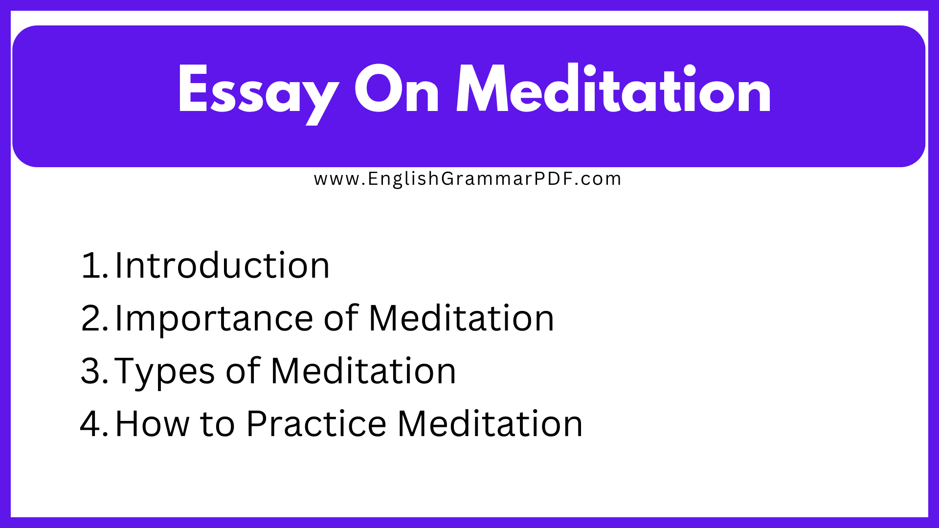 Essay On Meditation (2)