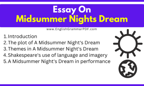 Essay On Midsummer Nights Dream (Free English Essays)