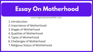 Essay On Motherhood