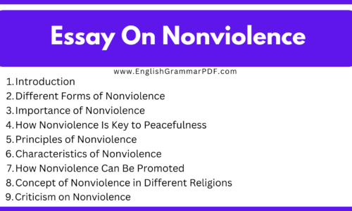 1000 Words Essay On Nonviolence (Free English Essay)